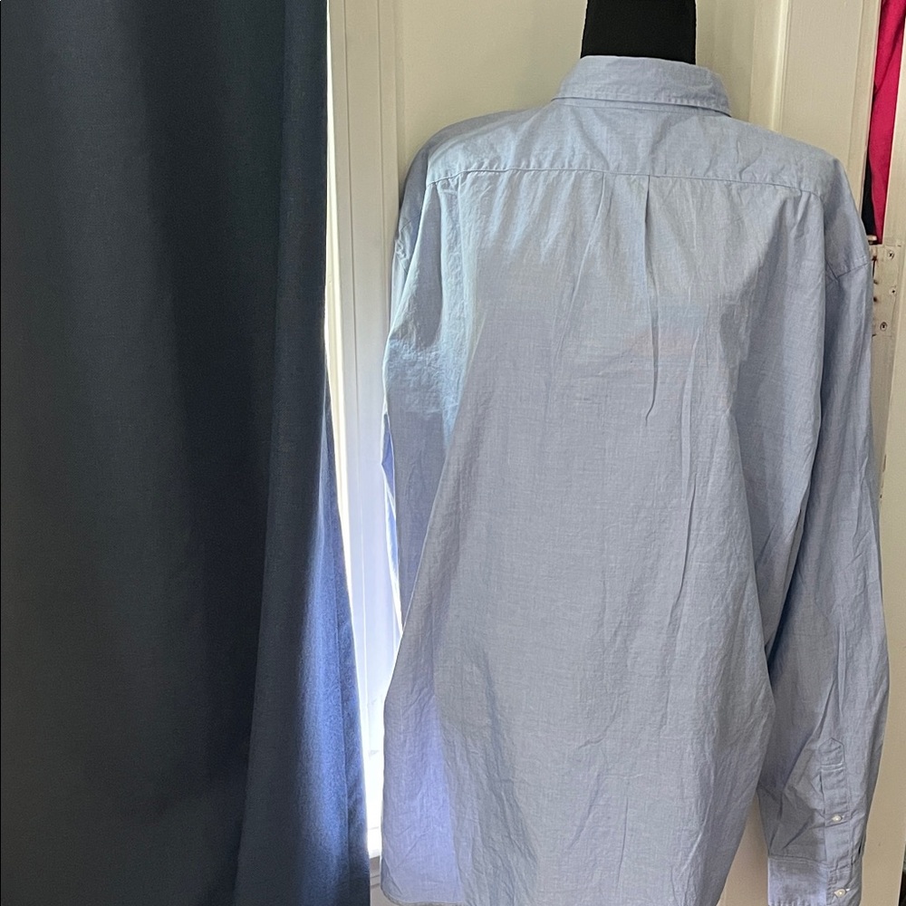 J. Crew Sky Blue Casual Button-Down Shirt XXL slim fit stretch - Picture 5 of 8